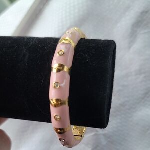 Sequin Romantic Style Crystal Pink and Gold Bangle NWOT